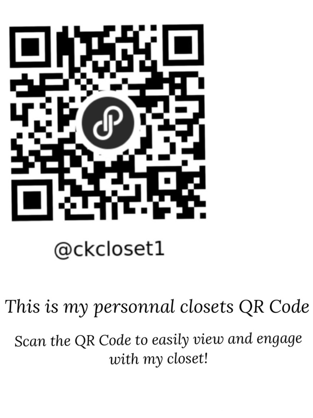 Bookmark My Closet QR Code!